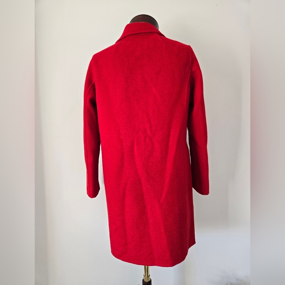 BANANA REPUBLIC Mid Length Lightweight Ultra Red Relaxed Wool Top Coat. Size XS - Picture 7 of 16